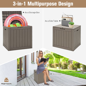 30 Gallon Deck Box Storage Container Seating Tools-Black