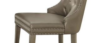 Kacela Synthetic Leather Side Chair Set of 2 - Champagne