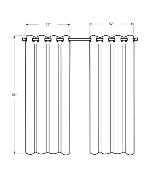 2 Pieces Set Room Darkening Curtain Panels with Grommet