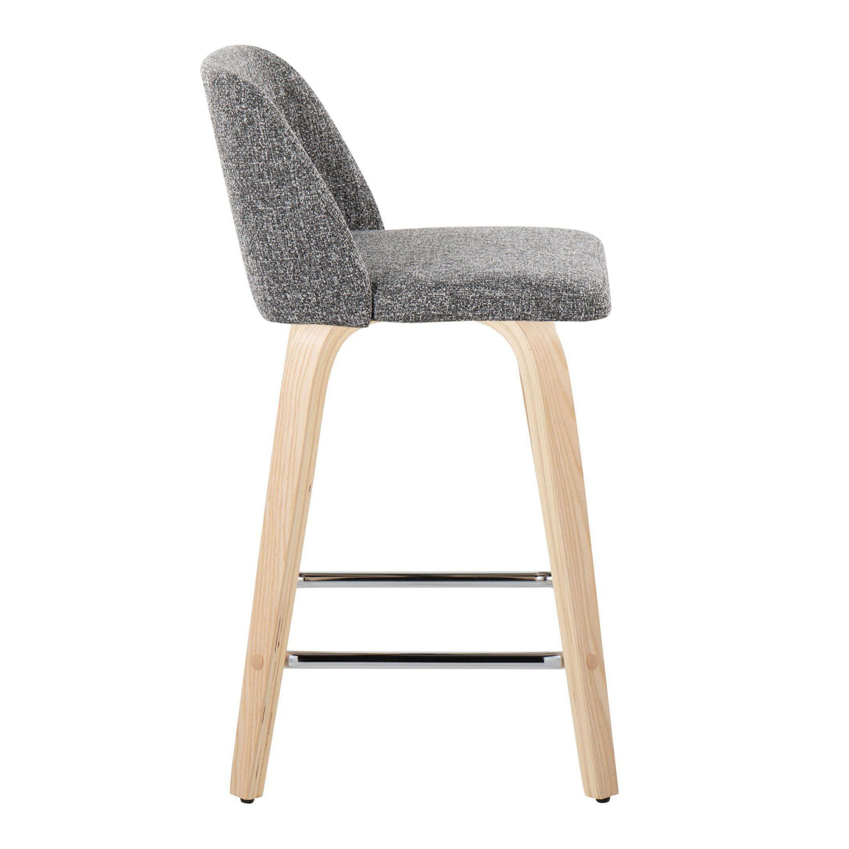 Toriano - Contemporary Fixed Height Counter Stool With Swivel With Square Footrest (Set of 2) by Couch.com