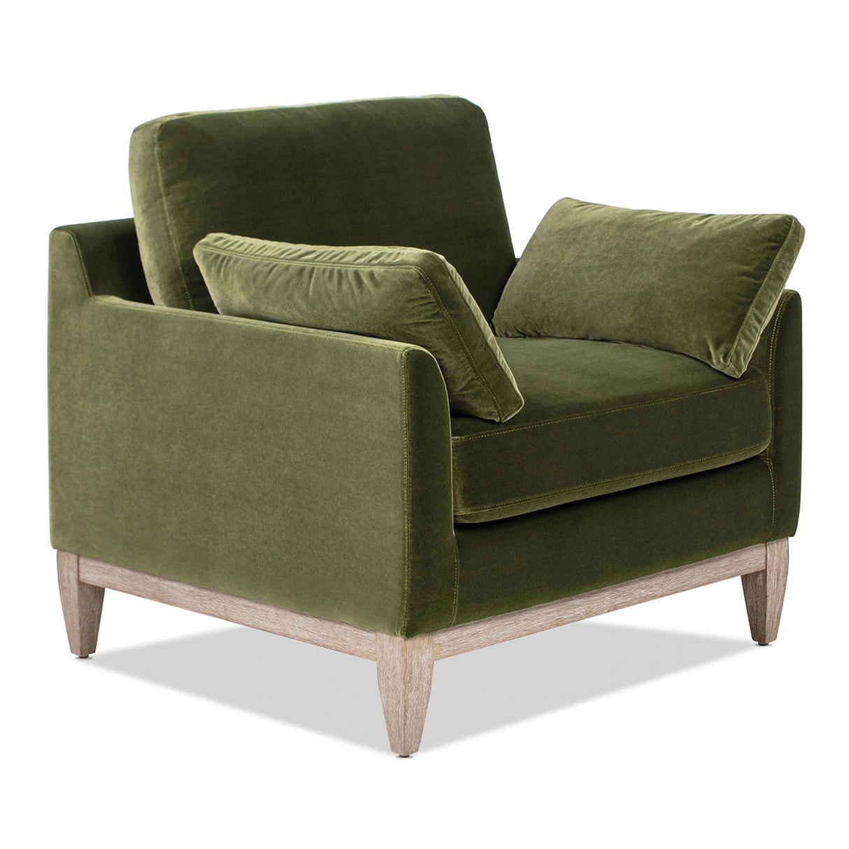 Pasadena - Wide Modern Farmhouse Accent Arm Chair - Olive Green by Couch.com