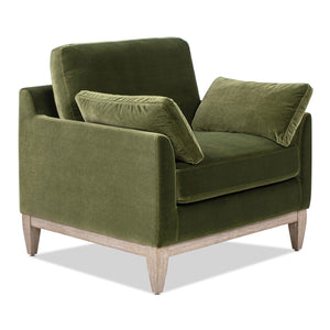 Pasadena - Wide Modern Farmhouse Accent Arm Chair - Olive Green by Couch.com