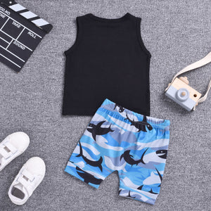 Boys' Lapel Shirt Two-piece Pants