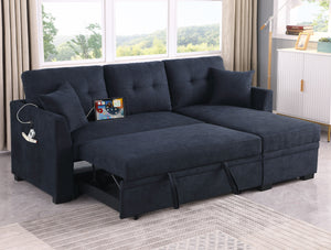 Sectional Sofa Bed L Shaped Sofa Couch Bed With USB Port, Reversible Chaise With Storage by Couch.com