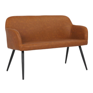 Daniella - Industrial High Back Bench - Black / Camel by Couch.com