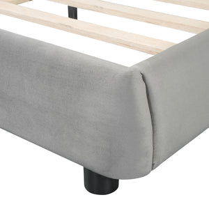 Upholstered Platform Bed Frame And Stylish Curve Shaped Design by Couch.com