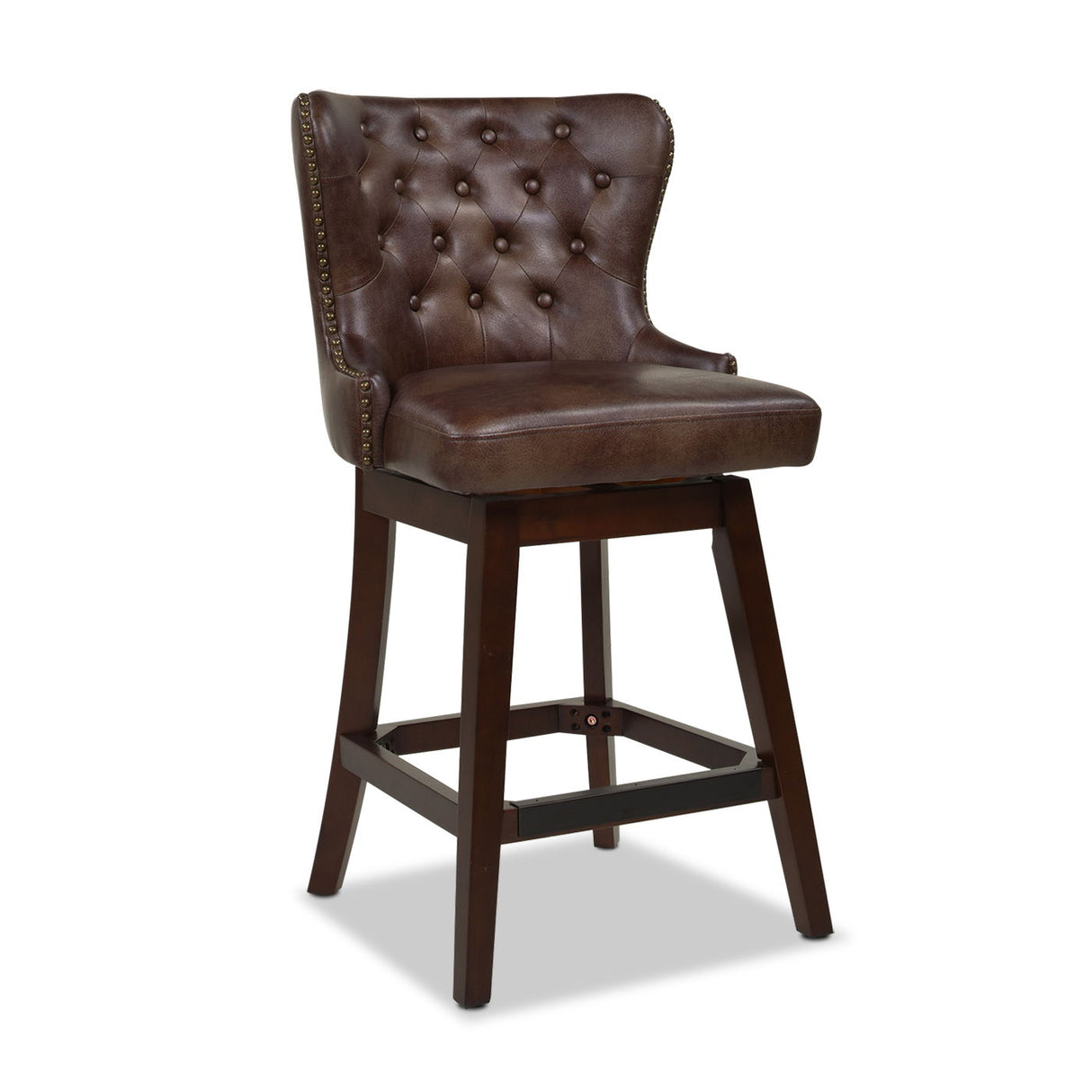 Holmes - Tufted High Back 360 Swivel Counter Height Barstool by Couch.com