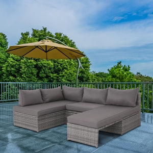 Couch.com Patio Sofa With Cushions Gray, Durable Design, Weather-Resistant, Rattan Construction, Dark Gray Finish by Couch.com