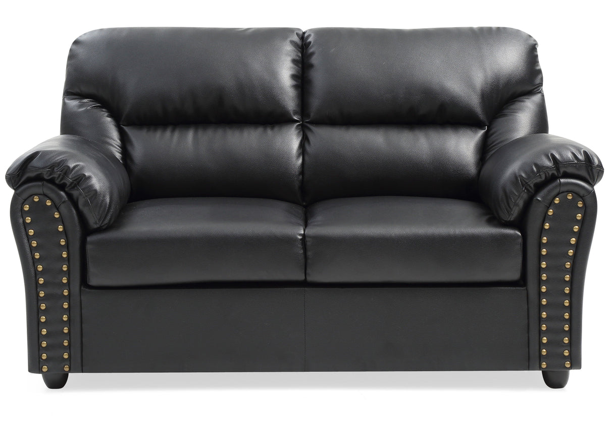 Chic Padded Love Seat For Modern Living - Black by Couch.com