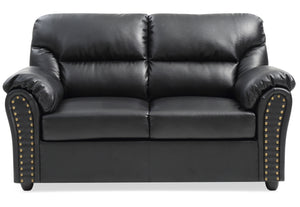 Chic Padded Love Seat For Modern Living - Black by Couch.com