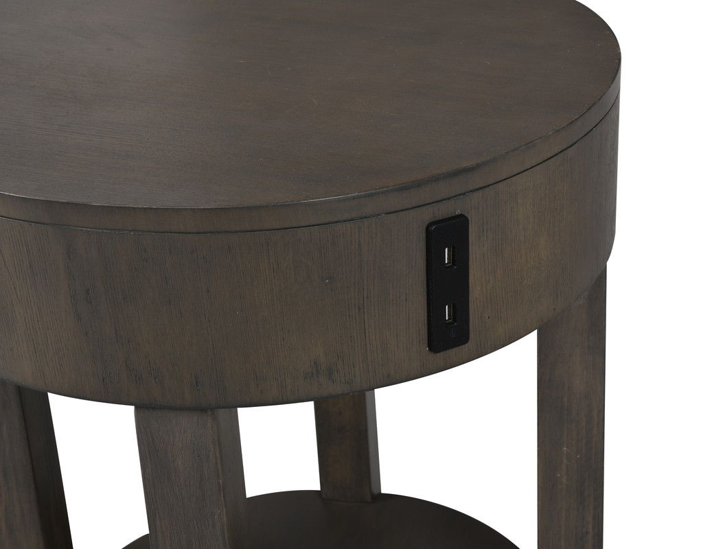 Jonah - MDF End Table With USB Ports - Light Brown by Couch.com
