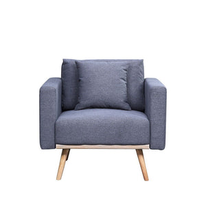 Easton - Linen Fabric Chair With USB Charging Ports Pockets And Pillows by Couch.com