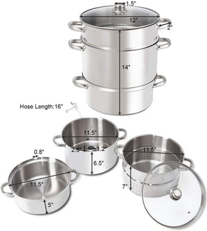 11-Quart Stainless Steel Pan Fruit Juicer Steamer