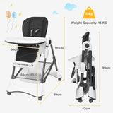 A-Shaped High Chair with 4 Lockable Wheels-Black