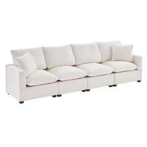 Modern Modular Sofa, 4 Seat Chenille Sectional Couch Set With 2 Pillows Included, Freely Combinable Indoor Funiture For Living Room, Apartment, Office by Couch.com