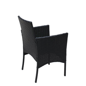 4 PC Rattan Patio Furniture Set Outdoor Cushioned Wicker Sofa Green Cushion