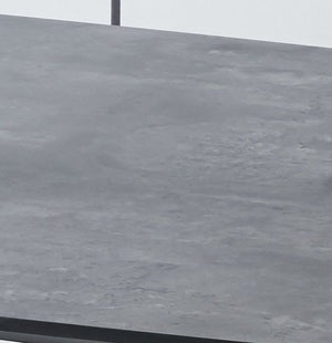 Modern Dining Table, MDF With Paper Finish, Metal Leg Powder Coating - Gray / Black by Couch.com