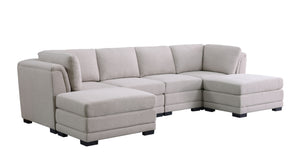 Kristin - Linen Fabric Reversible Sectional Sofa by Couch.com