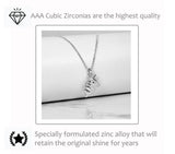 Cubic Zirconia Silver Unicorn Necklace for Girls Crystal Pendant Jewelry with Gift Box, 18 inch