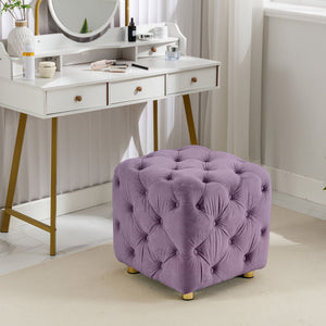 Modern Velvet Upholstered Ottoman, Exquisite Small End Table, Soft Foot Stool, Dressing Makeup Chair, Comfortable Seat For Living Room, Bedroom, Entrance by Couch.com