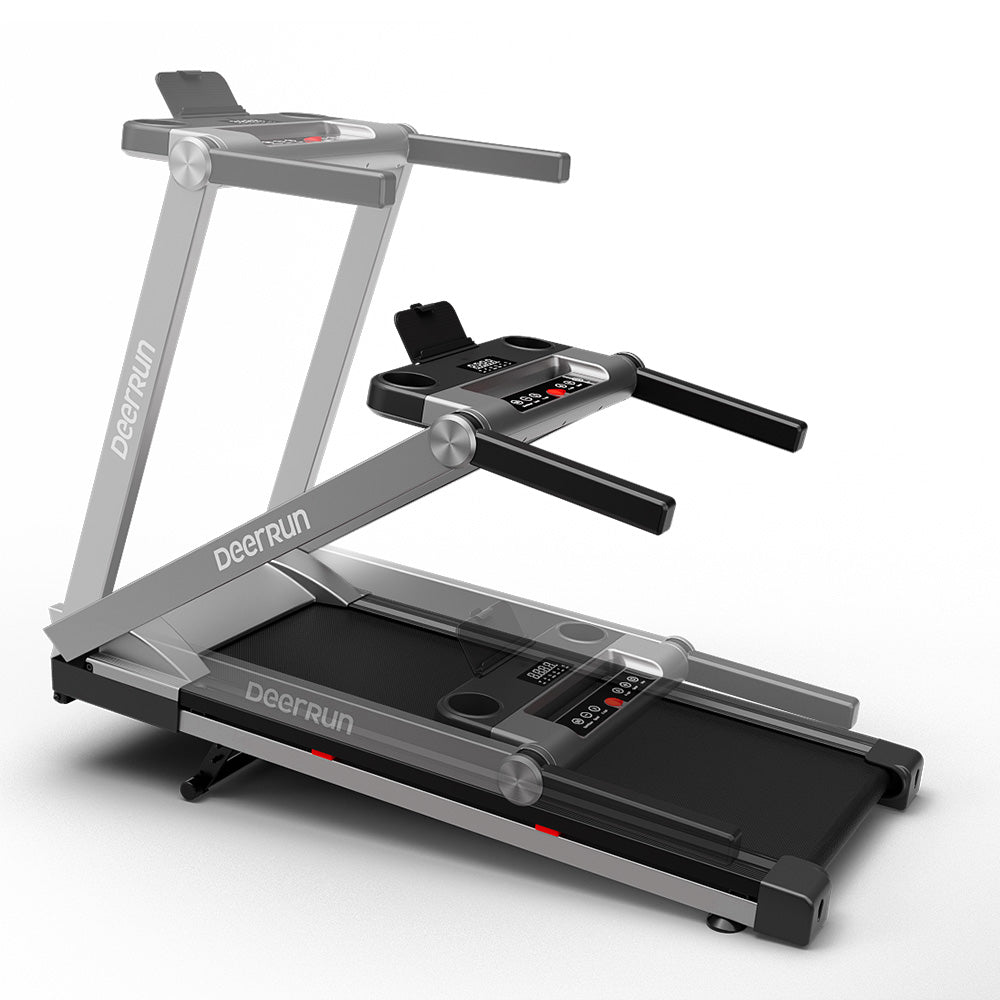 DeerRun A1 Pro Move+  6% Incline Foldable Treadmill——2025 Upgraded Chip & NFC Support | 350Lbs, 10mph Silver