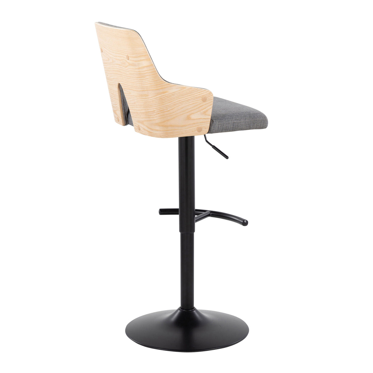 Stella - Contemporary Adjustable Barstool Stool With Swivel And Rounded T Footrest (Set of 2) by Couch.com