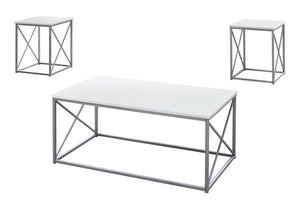 Table Set, Coffee, End, Side, Accent, Living Room, Contemporary, Modern (Set of 3) - White by Couch.com