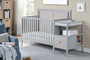 Connelly 4-in-1 Crib and Changer Combo, Gray / Rockport Gray