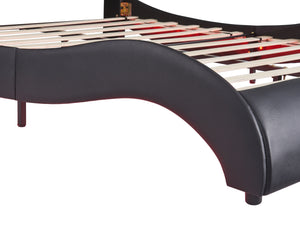 Upholstered Platform Bed With LED Light, Frame Slatted by Couch.com