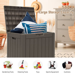 30 Gallon Deck Box Storage Container Seating Tools-Black
