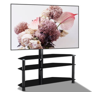 Multi-Function TV Stand Height Adjustable Bracket Swivel 3 Tier - Black by Couch.com