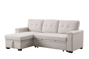 Lucca II - 84.5"W Reversible Sleeper Sectional Sofa with Storage Chaise by Couch.com