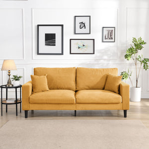 Modern Upholstered 3 Seat Sofa, High Resilience by Couch.com