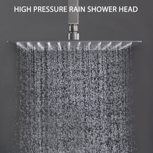 Luxury Bathroom Ceiling Mount Rain Mixer Shower System With Brushed Finish by Couch.com