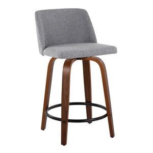 Toriano - Mid Century Modern, Fixed Height Counter Stool & Swivel And Round Footrest (Set of 2) by Couch.com
