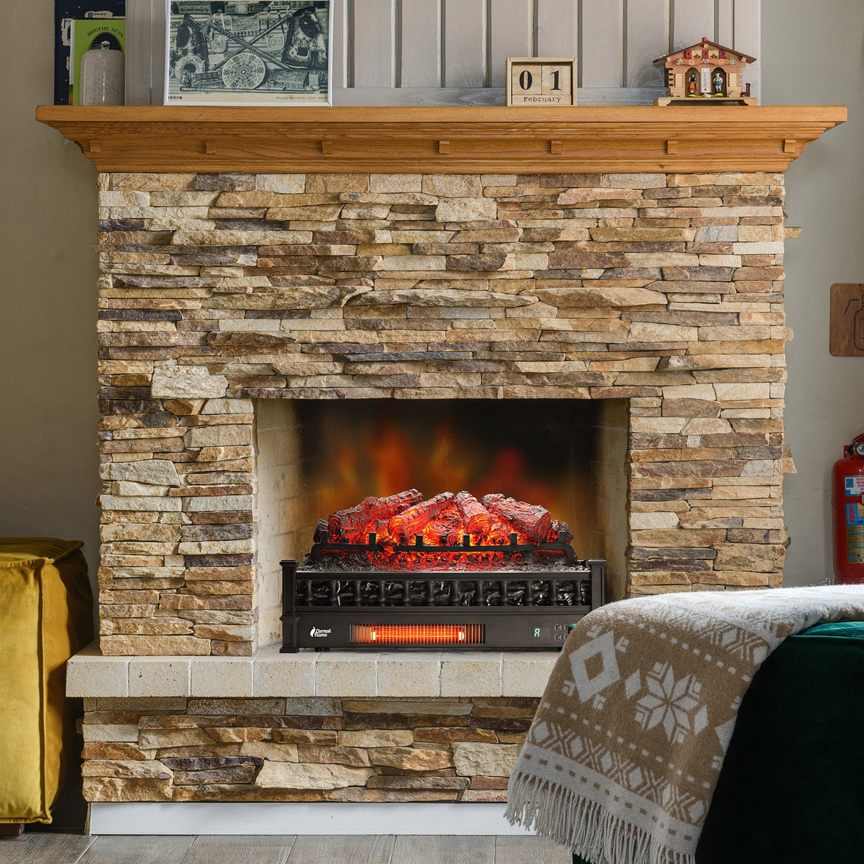 (Open Box) Eternal Flame EF26-PB Electric Fireplace Logs