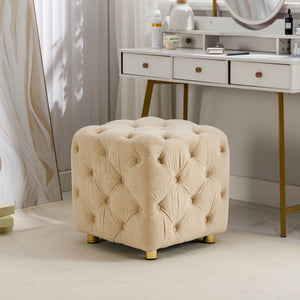 Modern Velvet Upholstered Ottoman, Exquisite Small End Table, Soft Foot Stool, Dressing Makeup Chair, Comfortable Seat For Living Room, Bedroom, Entrance by Couch.com