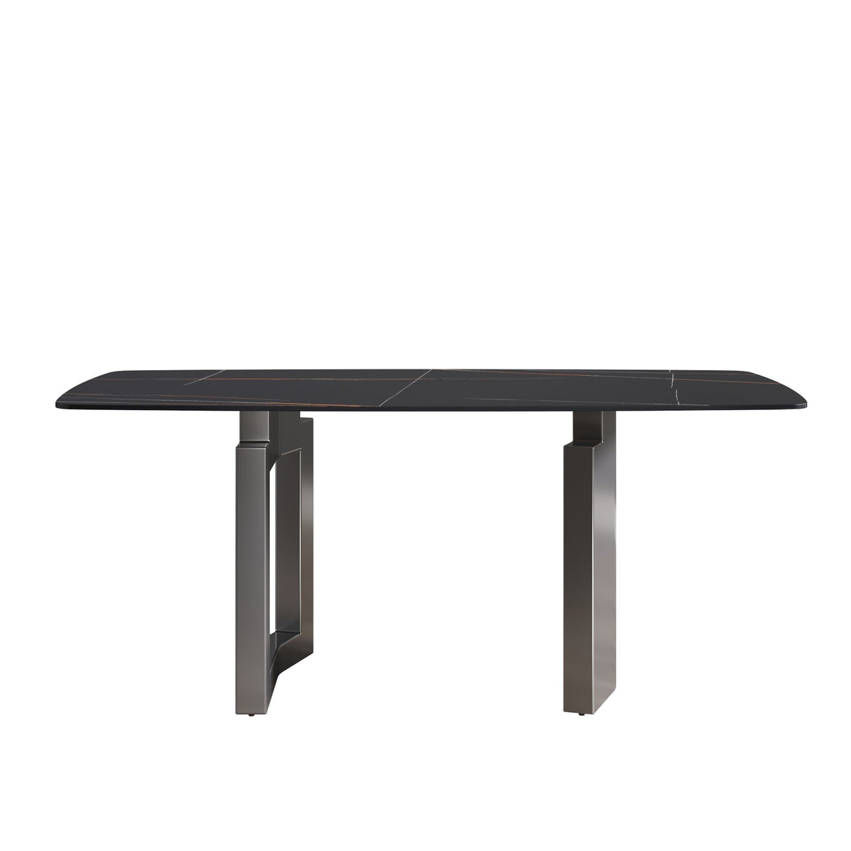 Modern Artificial Stone Dining Table, Can Accommodate 6-8 People - Black by Couch.com