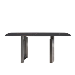 Modern Artificial Stone Dining Table, Can Accommodate 6-8 People - Black by Couch.com