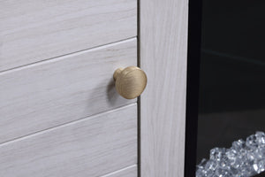 Couch.com Lucifer TV Stand Console With Fireplace White Walnut, Wood Construction, White Finish by Couch.com