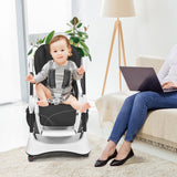 A-Shaped High Chair with 4 Lockable Wheels-Black