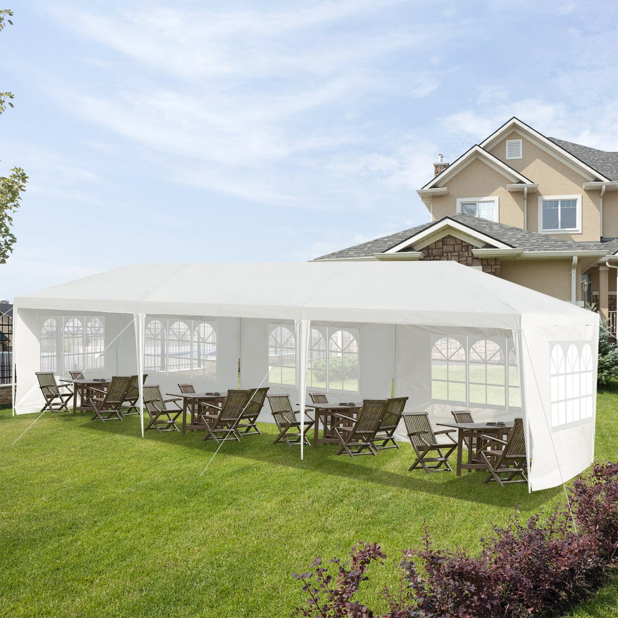 10 x 30 Feet Canopy Tent with 5 Removable Sidewalls for Party Wedding by DirectDeals