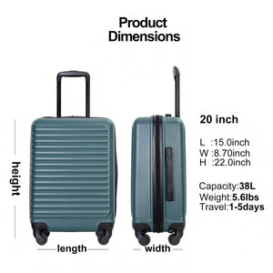 20" Carry On Luggage Lightweight Suitcase, Spinner Wheels by Couch.com