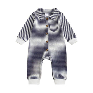 Babies' Jumpsuit Front Open Single-breasted Knitted Long Sleeve