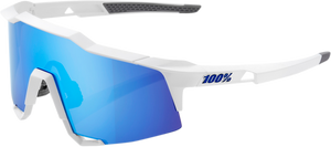100% Speedcraft Sunglasses - White - Blue Mirror 60007-00012