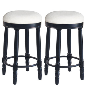 360° Swivel Wooden Barstools With Upholstered Seat, Counter Height (Set of 2) by Couch.com