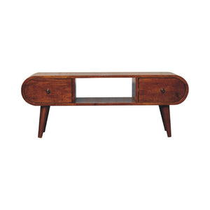 Solid Wood Circular TV Unit