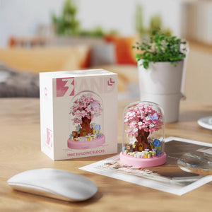 Building Block Bouquet Cherry Blossom Tree House Arbor Day Micro Particles