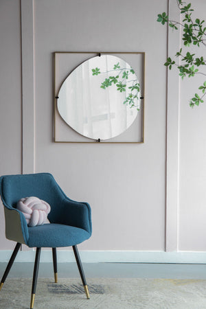 Poppy Mirror With Metal Frame Contemporary Design For Bathroom, Entryway Wall Decor