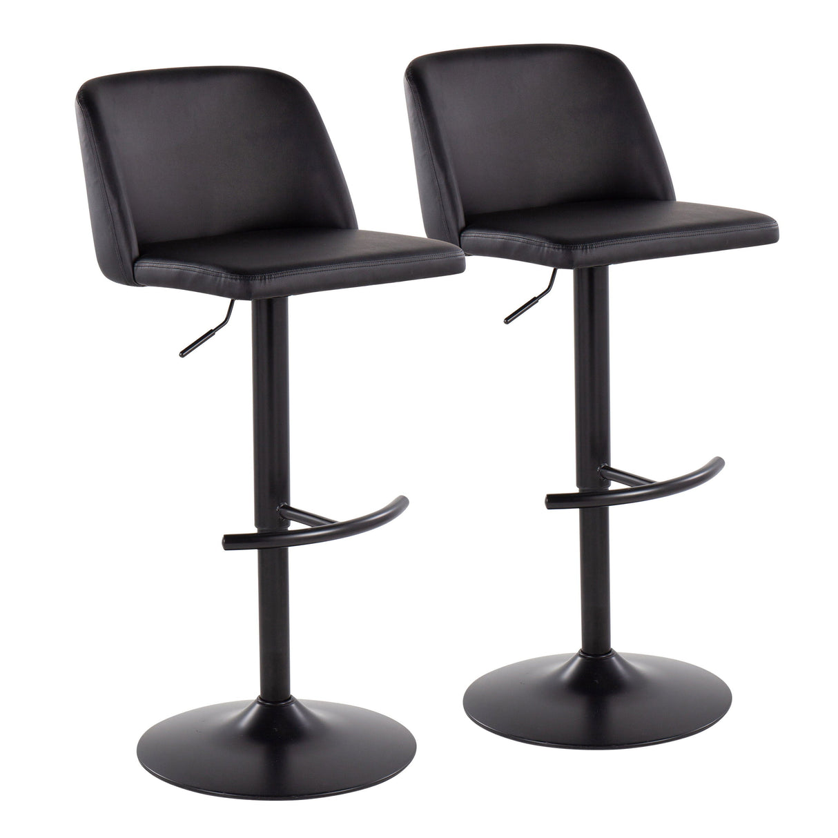 Toriano - Contemporary Adjustable Bar Stool With Rounded T Footrest (Set of 2) by Couch.com